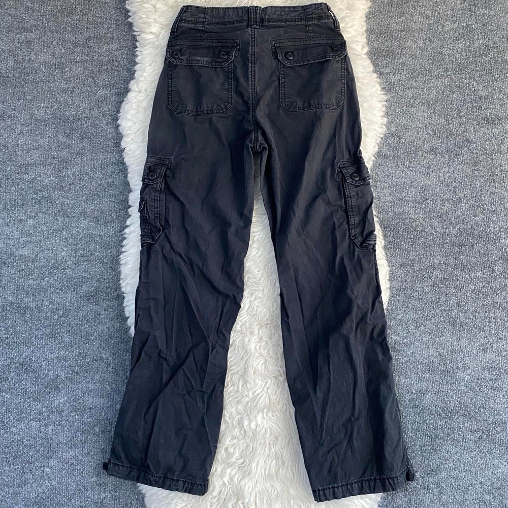 AMERICAN EAGLE BLACK CARGO PANTS Y2K CARGO UTILITY GORPCORE OUTDOOR DARK GRUNGE